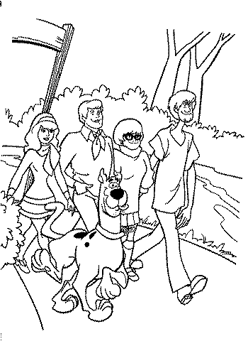 coloriage scoubidou et ses amis en balade